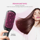 Hair Straightener Brush, MiroPure Ionic Anti-Scald Straightening Brush with Fast MCH Ceramic Heating, Adjustable Temperatures, Auto-Off & Dual Voltage, Portable Straightening Comb - Miropure