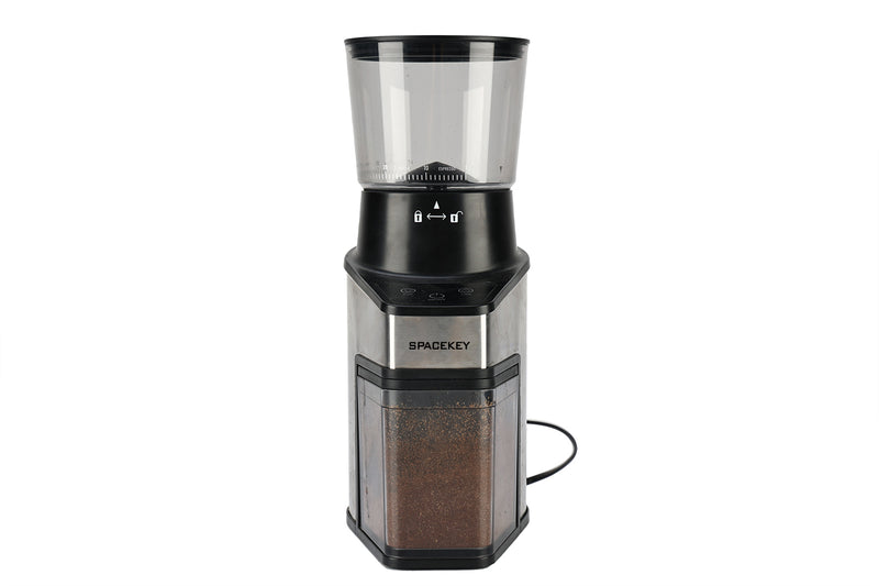 SPACEKEY Anti-Static Electric Coffee Bean Grinder with Adjustable 48 Grinding Settings and Precision Timer, Portable Stainless Steel Coffee Grind for Espresso/Drip/French Press