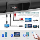 SPACEKEY Cabinets for loudspeakers, Soundbar for TV, 37-inch 4 Speakers Wired and Wireless Bluetooth 2-Channel Optical Soundbar, Home Theater Speakers for TV (Surround Sound, Remote Control, Wall Mountable)