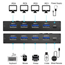 SPACEKEY USB 3.0 Switch Selector 4 Port, Switcher 4 Computers Sharing 4 USB Devices,USB Peripheral Switcher for Keyboard Mouse Printer Scanner,with Wired Remote Button and 4 USB 3.0 Cable