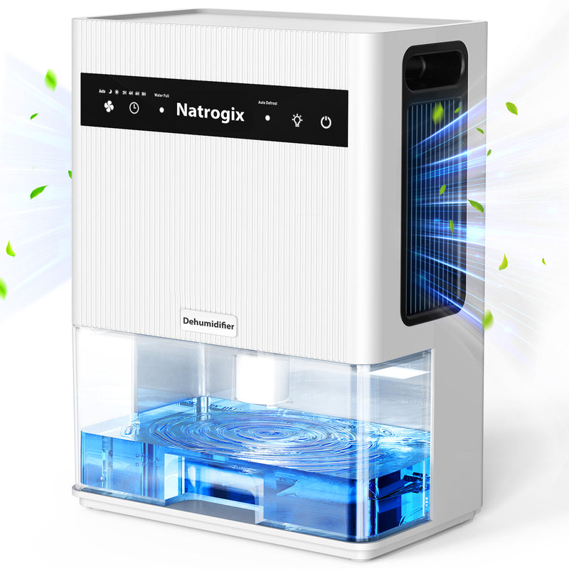 Natrogix Dehumidifier, 1000 sq.ft Dehumidifiers for Home with 106 OZ Water Tank , Auto Shut-Off, Sleep Mode, Dehumidifier for Bathroom Bedroom Basement RV with 7 Colors LED Light