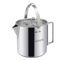 KOIOS Portable 1.2L Coffee Pot, Outdoors Camping Pot, with Handles and Lids for Camping Hiking Picnic Camping, Backpacking, Silver
