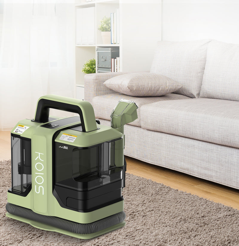 KOIOS Carpet Cleaner Machine, Portable Powerful Deep Stain Cleaning for Couch, Pets, Car Seats, Upholstery & Furniture, Spot with Dual Size Brushhead (Green)