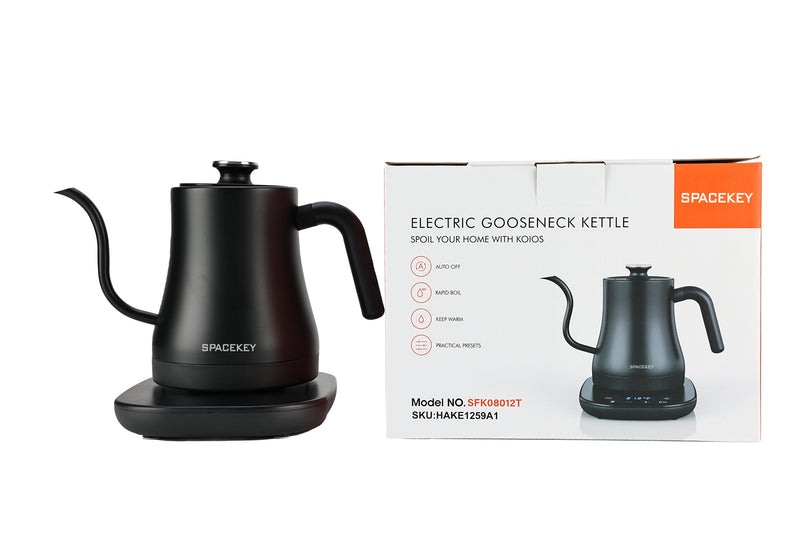 Electric Kettle, Spacekey 1.8 L Hot Water Boiler Heater with Thermometer, 1500W Retro Electric Tea and Water Kettle with LED Indicator, 100% Stainless Steel, Auto Shut-Off & Boil-Dry Protection