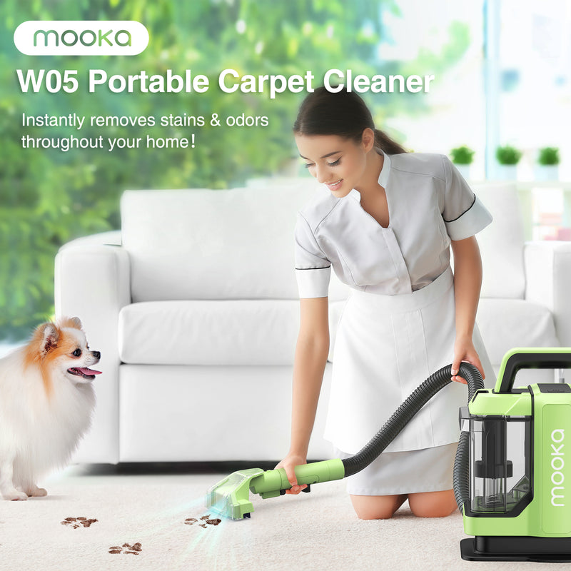 MOOKA Carpet Cleaner Machine, 18 Kpa Powerful Suction Portable Carpet & Upholstery Spot Cleaner, 450W Pet Stain Remover Cleaning Machines for Carpets, Couches & Upholstery