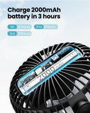 KOIOS Portable Clip on Fan Battery Operated, Small Powerful USB Desk Fan, 3 Speed Quiet Rechargeable Mini Table Fan, 360° Rotate Personal Cooling Fan for Home Office Stroller Camping