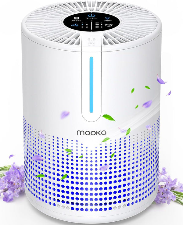 MOOKA M01 HEPA H13 Air Purifier with USB Cable for Smokers Pollen Pets Dust Odors in Office Car 300 Sq.Ft-LD