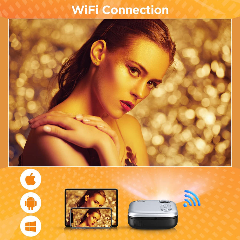 MOOKA RD 823 WiFi Projector, 1080P Full HD Supported 200" Video Projector-LD