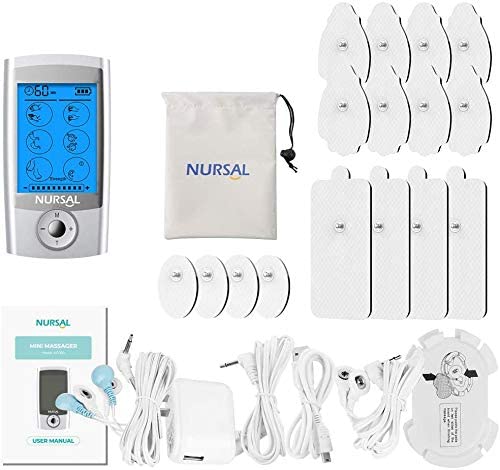 [16 Thicker Pads] NURSAL AS1080 EMS TENS Unit Muscle Stimulator - Nursal
