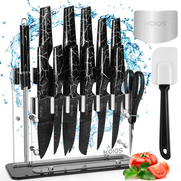 KOIOS JH-P-02 16-Pack Rust Resistant Stainless Steel Kitchen Knife Set