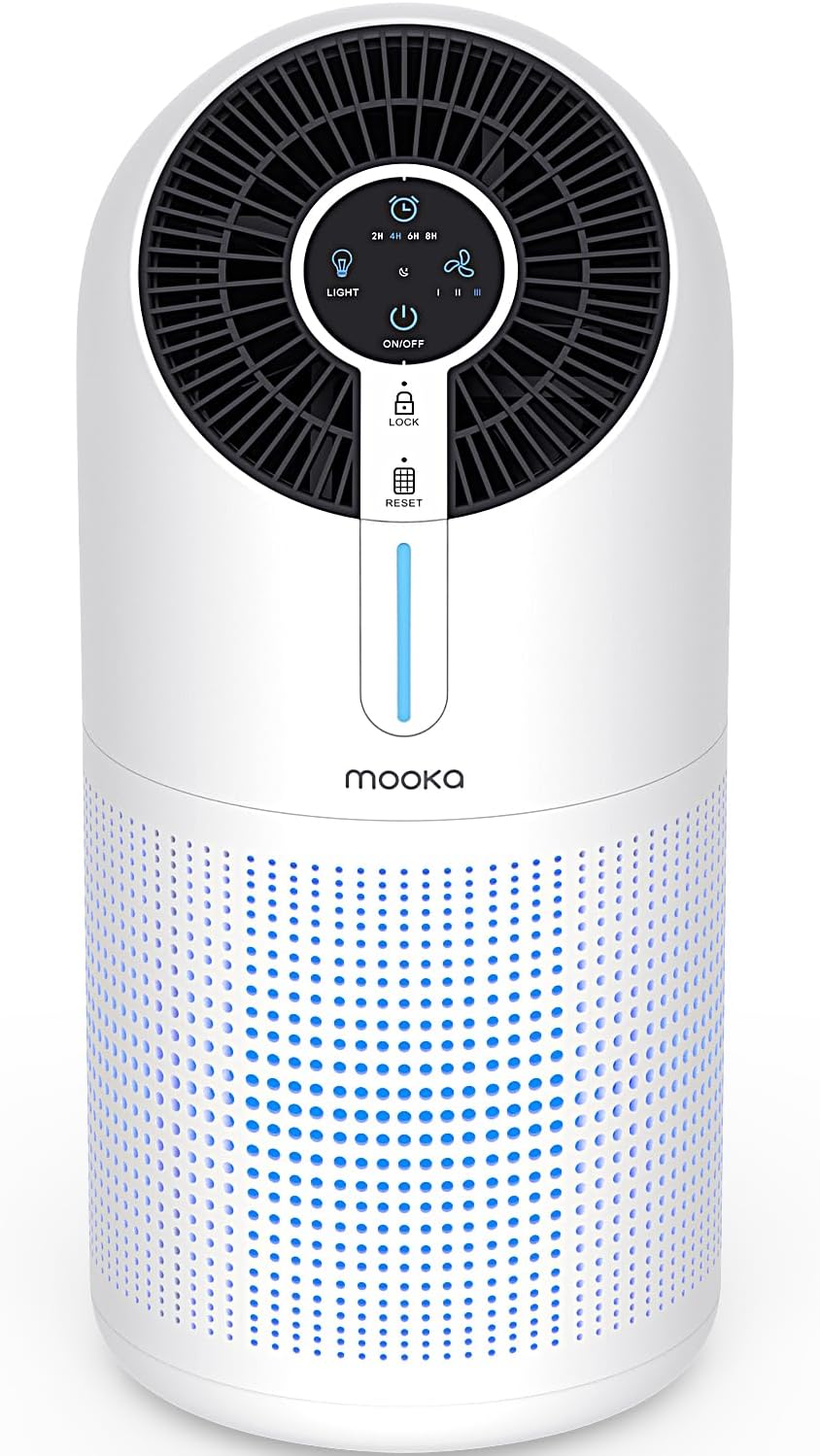 MOOKA M02 Air Purifiers for Home Large Room 1095ft² With H13 HEPA Filt