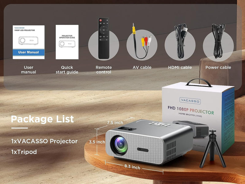 VACASSO C12 Native 1080P Portable Projector