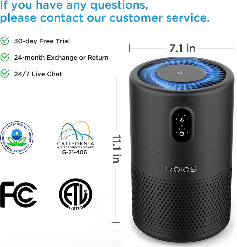 KOIOS B-D02L Home/Office Air Purifiers for Large Room Up to 1076 Sqft