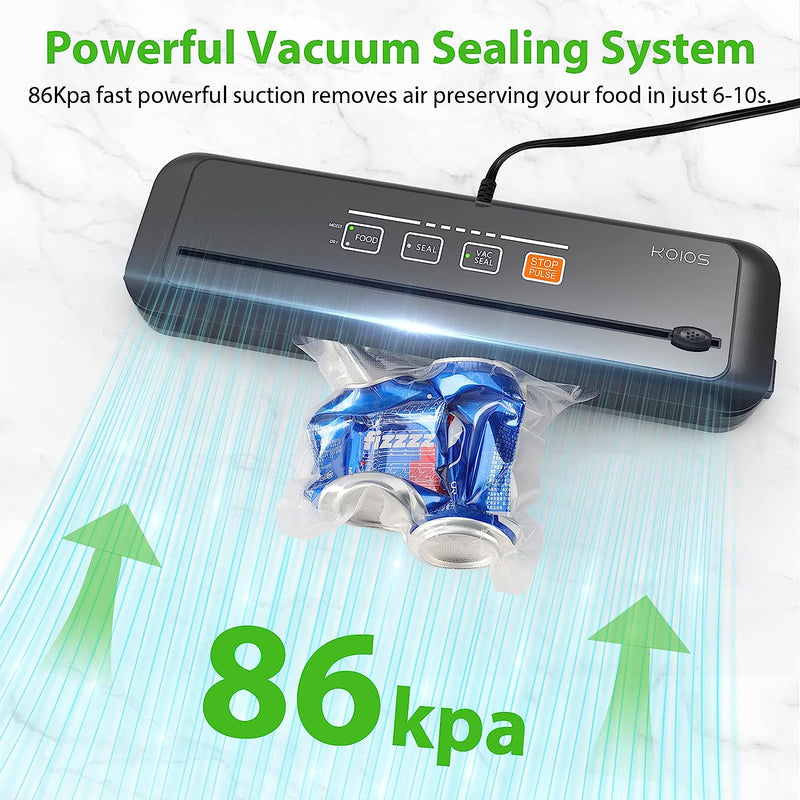 KOIOS VS6621 86 kpa Vacuum Sealer, Automatic Food Sealer with Cutter