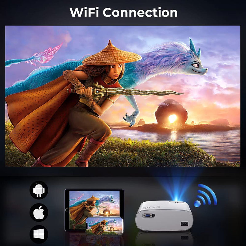VIDOKA Native 1080P WiFi Bluetooth Movie Projector