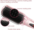 Enhanced Hair Straightener Heat Brush by MiroPure, 2-in-1 Ceramic Ionic Straightening Brush - Miropure
