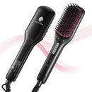 Hair Straightener Brush, MiroPure Ionic Anti-Scald Straightening Brush with Fast MCH Ceramic Heating, Adjustable Temperatures, Auto-Off & Dual Voltage, Portable Straightening Comb - Miropure