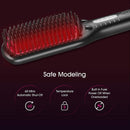 Hair Straightener Brush, MiroPure Ionic Anti-Scald Straightening Brush with Fast MCH Ceramic Heating, Adjustable Temperatures, Auto-Off & Dual Voltage, Portable Straightening Comb - Miropure