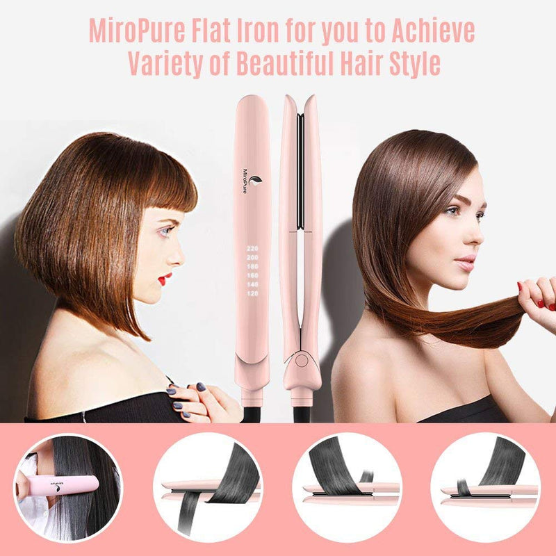 MiroPure 2-in-1 Infrared Ceramic Flat Hair Straightener Iron - Miropure