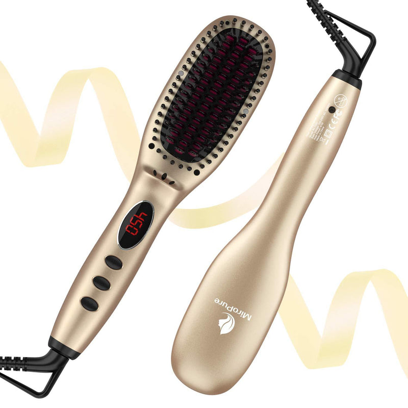 Miropure Hair Straightener Brush with Ionic Generator (30s Fast Even Heating for Straightening or Curling) - Miropure