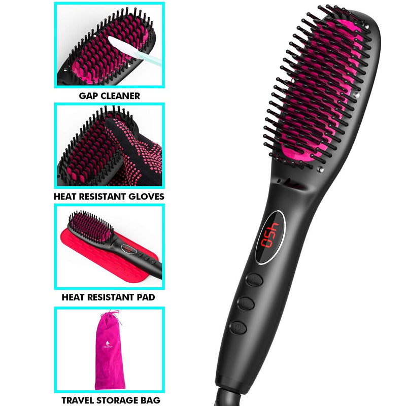 Miropure KL1020 Hair Straightener Brush with Ionic Generator - Miropure