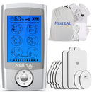 NURSAL EMS TENS Unit Muscle Stimulator with 8 Electrode Pads/Storage Pouch/Pads Holder, Rechargeable 16 Modes Electronic Pulse Massager for Pain Relief Therapy, Arthritis, Muscle Stiffness/Soreness - Nursal